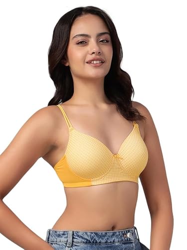 Clovia Women’s Printed T-Shirt Bra – Padded, Wire-Free, Full-Cup Comfort